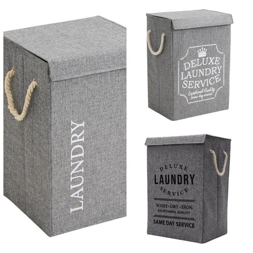 Grey laundry hamper basket - laundry,