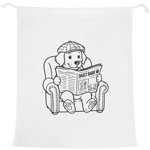 Dog flat cap newspaper - flat, newspaper'